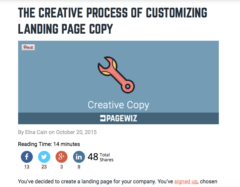 Making Creative Connections: Writing Customizable Landing Page Copy