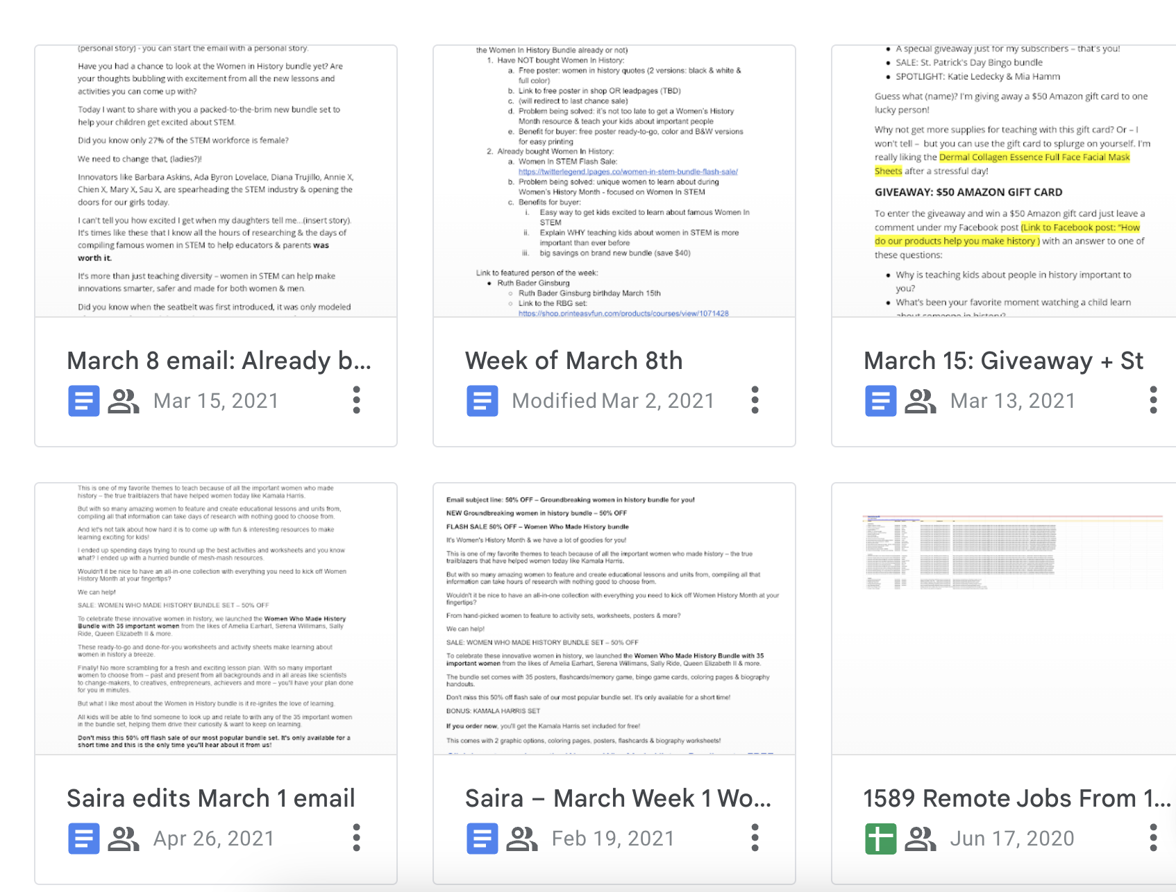 Weekly Emails + Deals